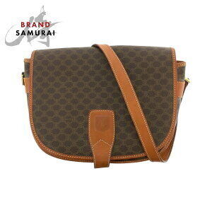 Celine Macadam Brown Leather Shoulder Bag